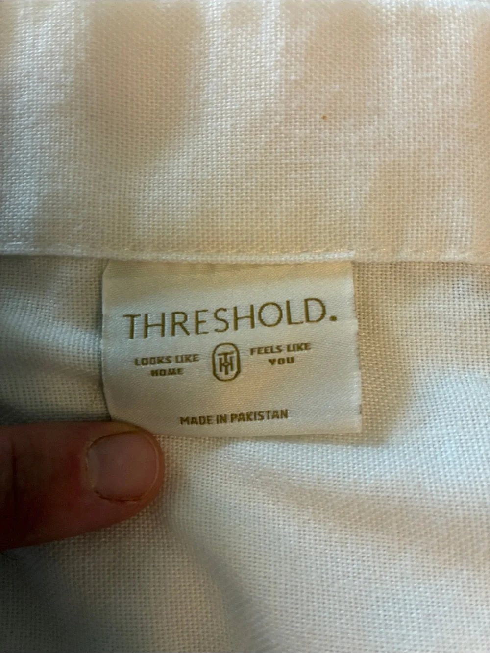 Threshold White Cotton Fabric Flower Standard Shower Curtain